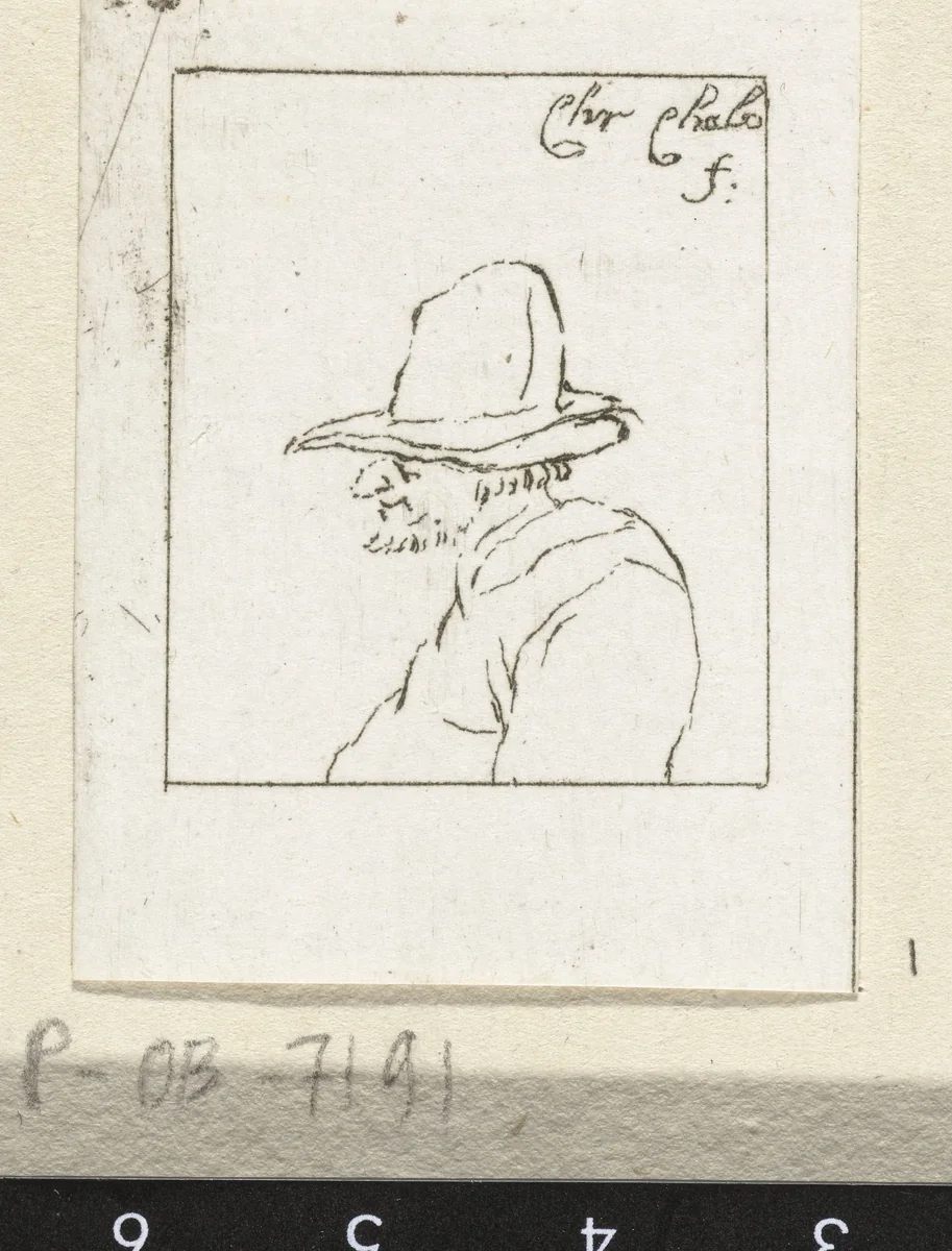 Buste van een oude boer by Pieter de Mare, print, 1779