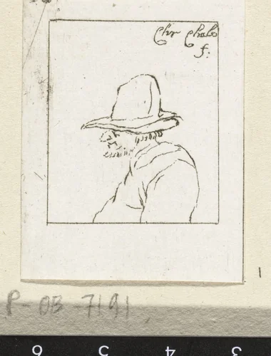 Buste van een oude boer by Pieter de Mare, print, 1779