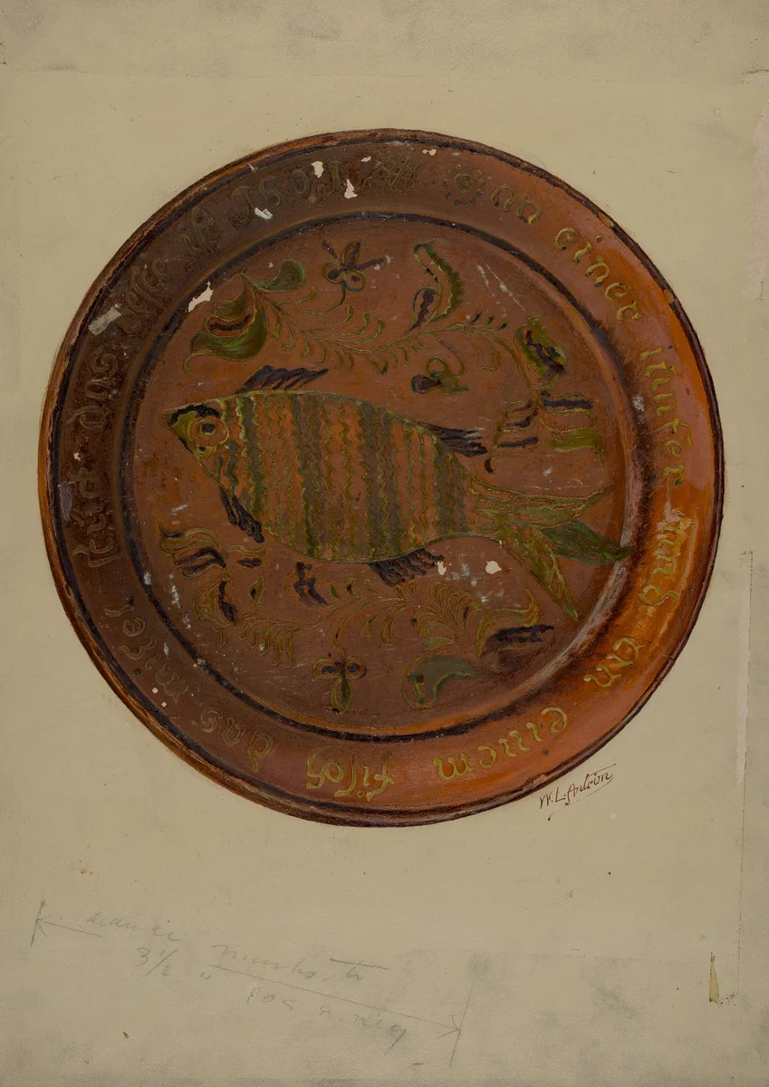 Pa. German Dish by William Antrim, index of american design, 1938