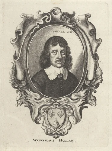 Zelfportret van Wenzel Hollar by Wenceslaus Hollar, print, 1647