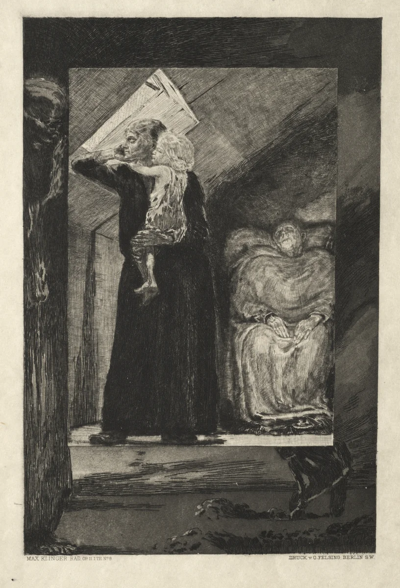 Vom Tode I (Opus II, 1889) No. 9 by Max Klinger, print, 1884-1894