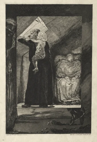 Vom Tode I (Opus II, 1889) No. 9 by Max Klinger, print, 1884-1894