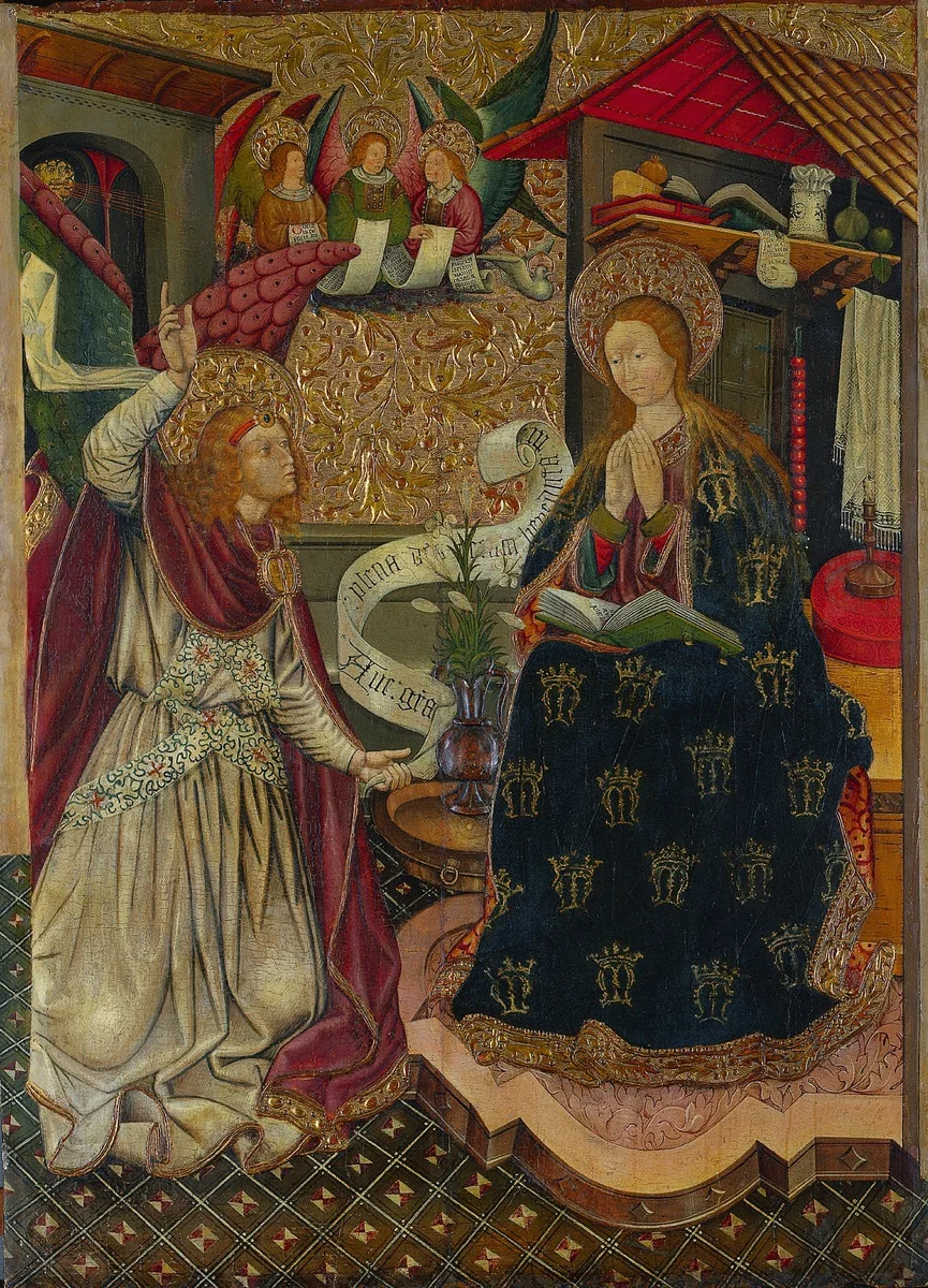 The Annunciation by Jaume Ferrer the Younger, painting, 1452-1462