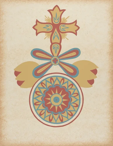 Santa Barbara Mission Doorway Design from the portfolio "Decorative Art of Spanish California" by American 20th Century, index of american design, 1935-1942