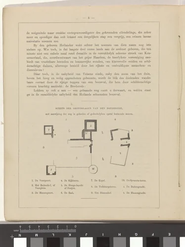 Plattegrond van de ruïne van Kasteel Brederode by Isaac Weissenbruch, print, 1861