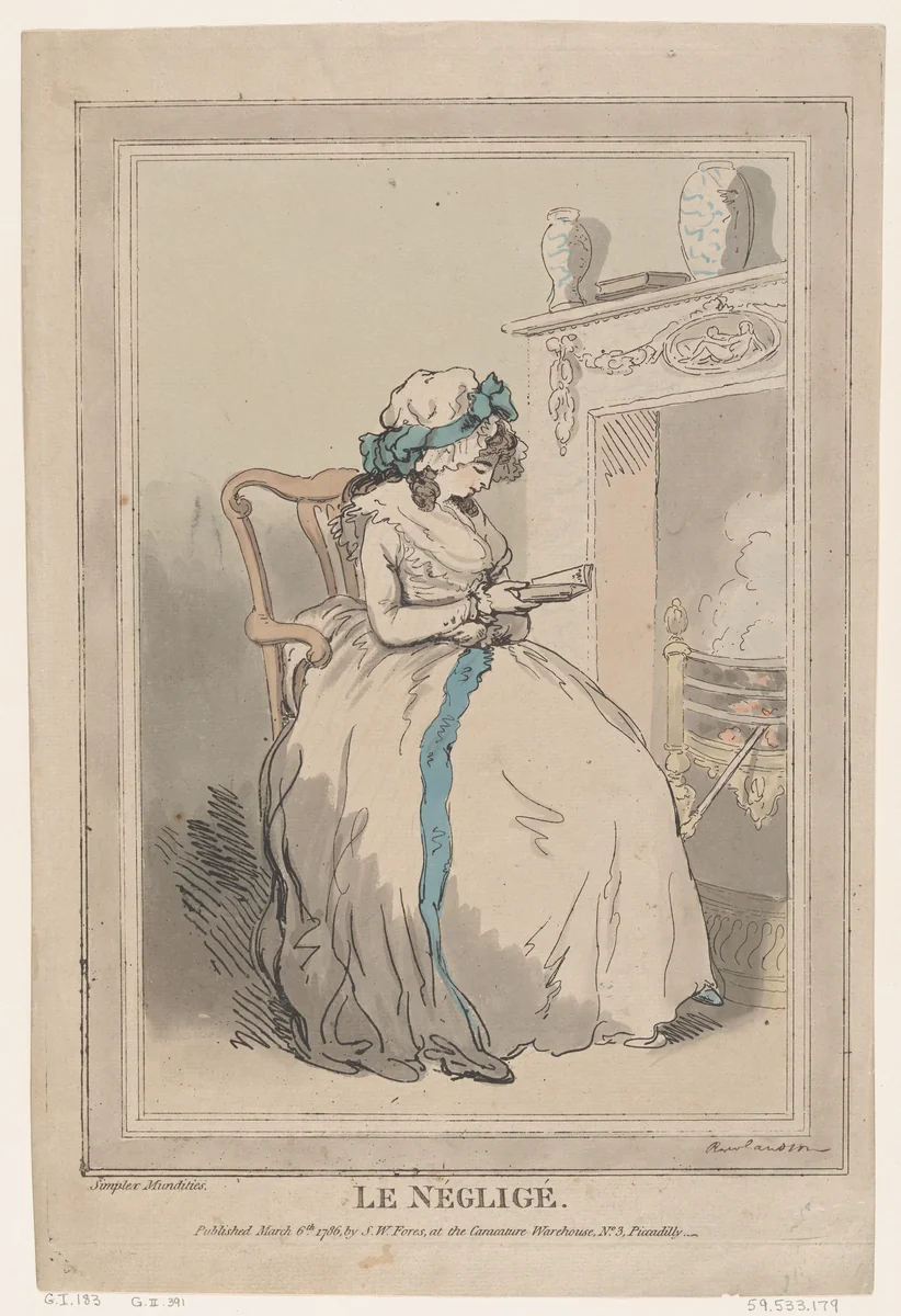 Le Négligé by Thomas Rowlandson, print, 1786