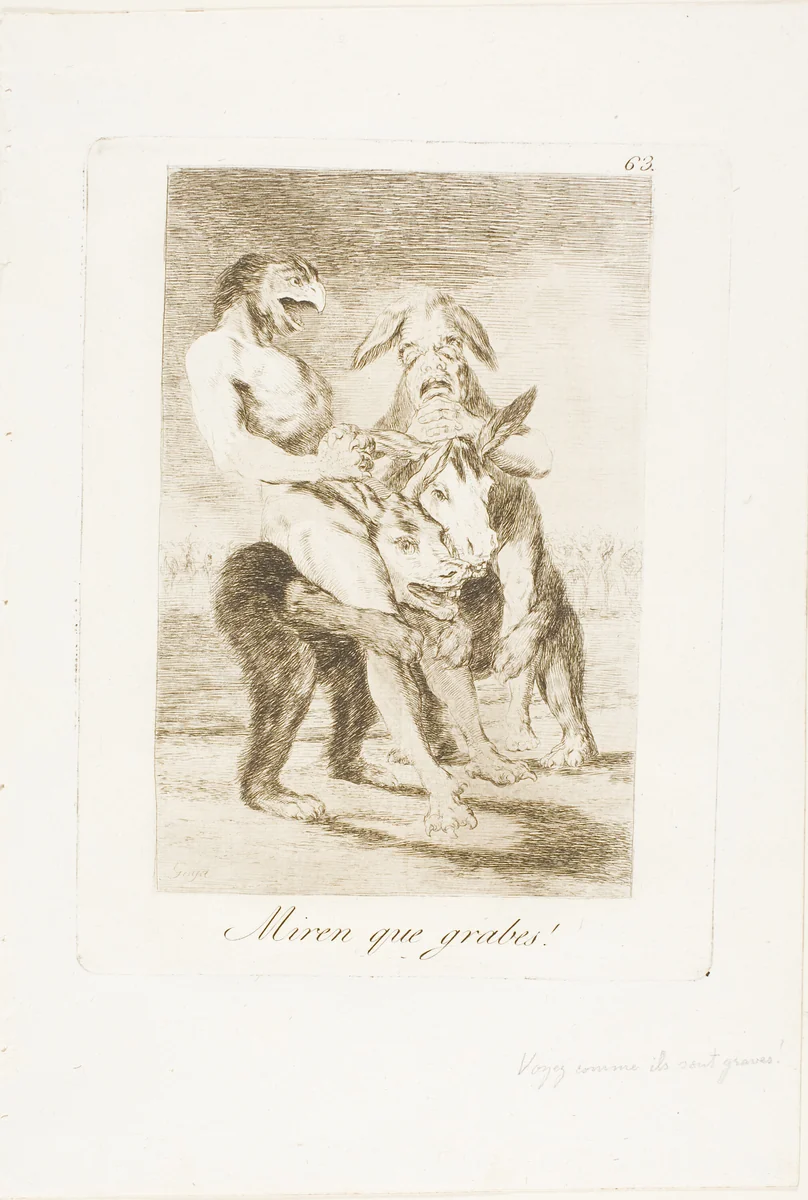 Look How Solemn They Are!, plate 63 from Los Caprichos by Francisco José de Goya, print, 1797-1799