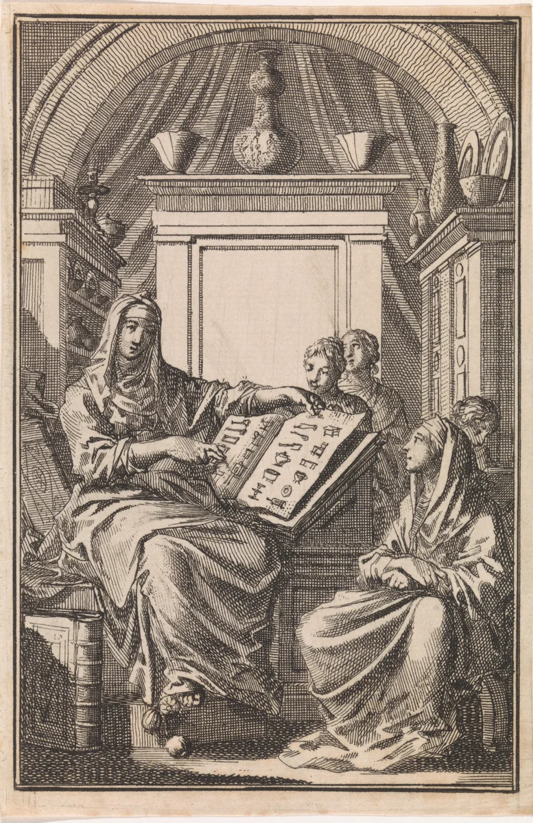 Titelpagina van Jan Luijken 'Het Leerzaam Huisraad', 1711 by Jan Luyken, print, 1711
