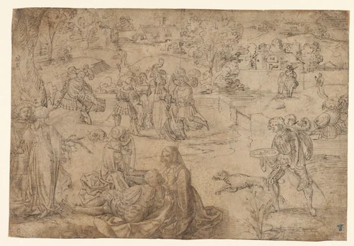 De Liefdestuin by anonymous, drawing, 1500-1549