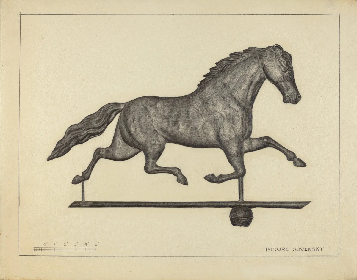 Weather Vane Finial by Isidore Sovensky, index of american design, 1937