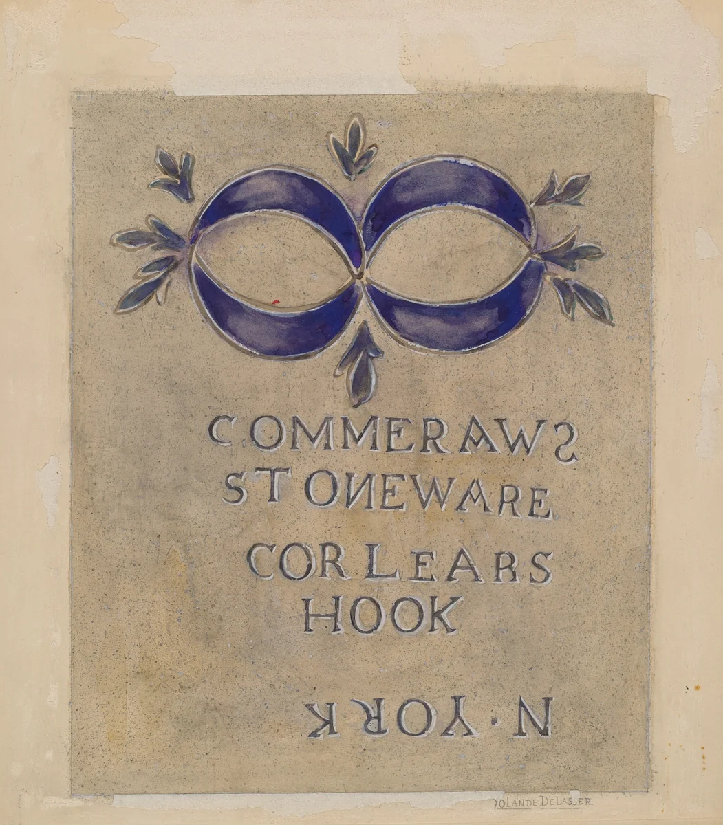 Jug by Yolande Delasser; Charles Caseau, index of american design, 1935-1942