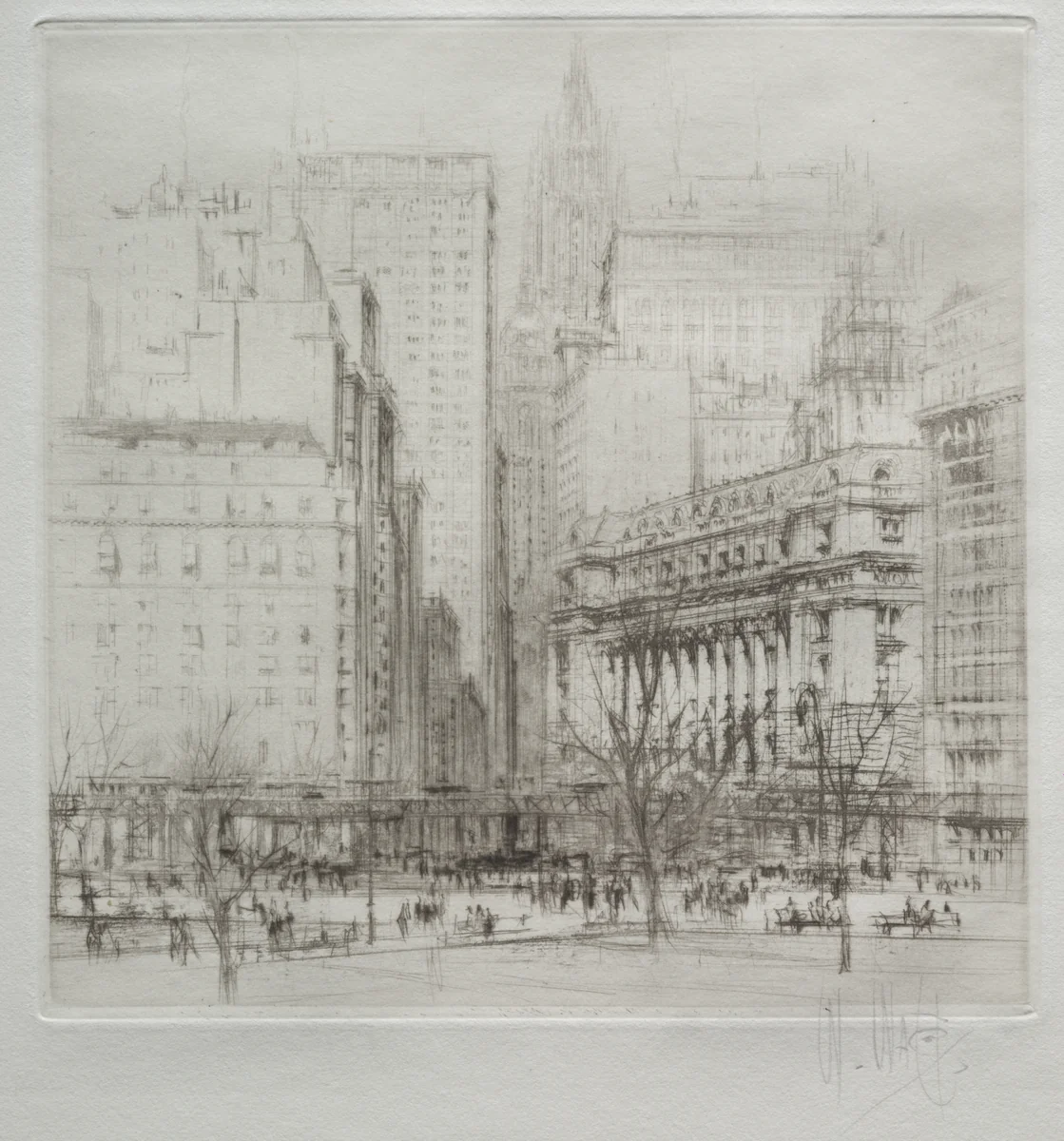 New York City: Battery Place by William Walcot, print, 1923
