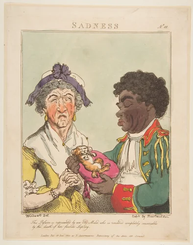 Sadness (Le Brun Travested, or Caricatures of the Passions) by Thomas Rowlandson, print, 1800