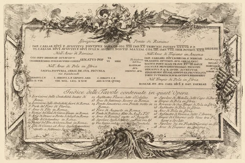 Text Plate by Giovanni Battista Piranesi, portfolio, 1748