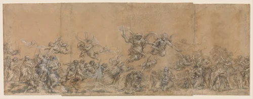 Study for Angels Sealing the Foreheads of the Children of Israel in Saint Peter's Basilica by Pietro da Cortona, drawing, 1652