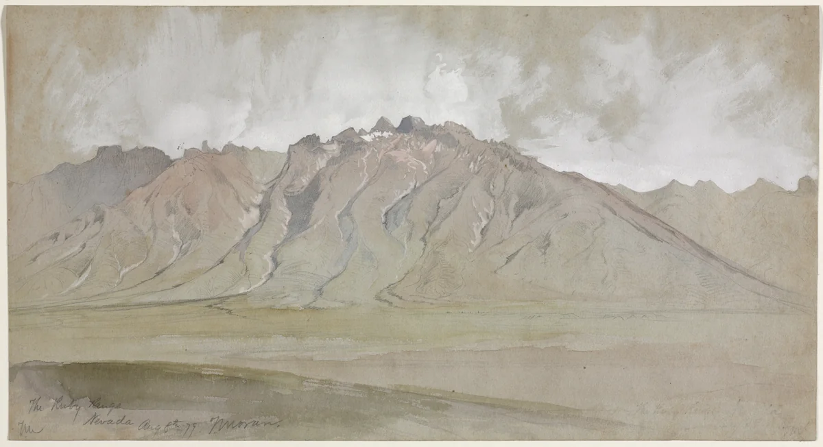 The Ruby Range, Nevada by Thomas Moran, drawing, 1879