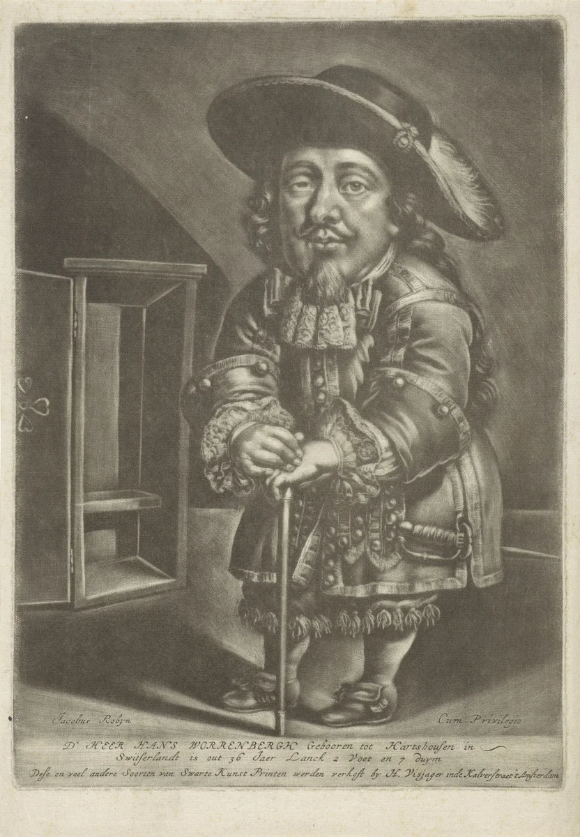 Portret van Hans Worrenbergh by anonymous, print, 1676-1700