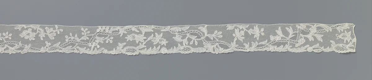 Mutsenstrook van kloskant met zigzag-rivière by anonymous, other, 1750-1760