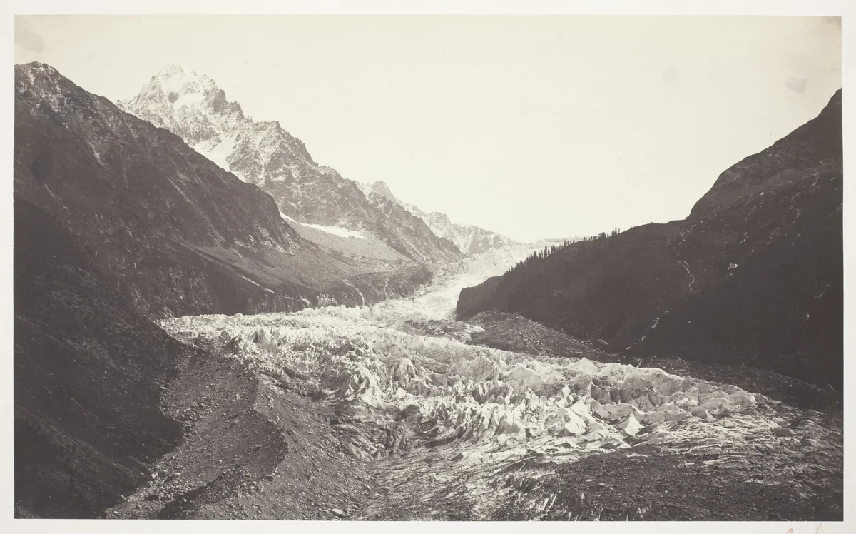 Savoie 48. Aiguille et glacier d’Argentières (Savoy 48. The Needle and the Argentières Glacier) by Auguste-Rosalie Bisson, photograph, 1856-1866