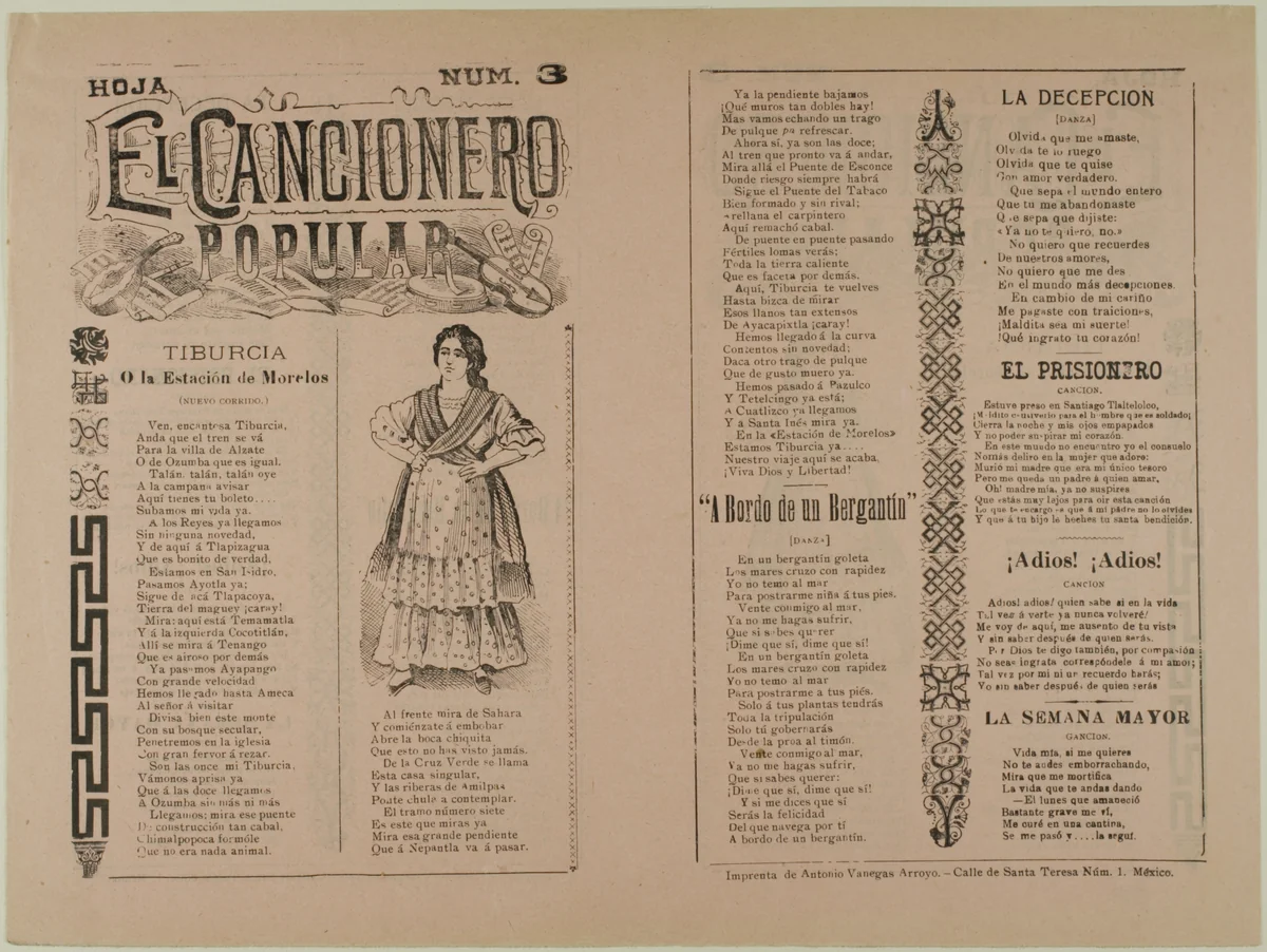 El cancionero popular, num. 3 (The Popular Songbook, No. 3) by José Guadalupe Posada, print, 1871-1913