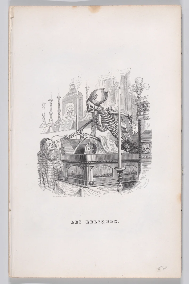 The Relics, from "The Complete Works of Béranger" by J. J. Grandville, print, 1836