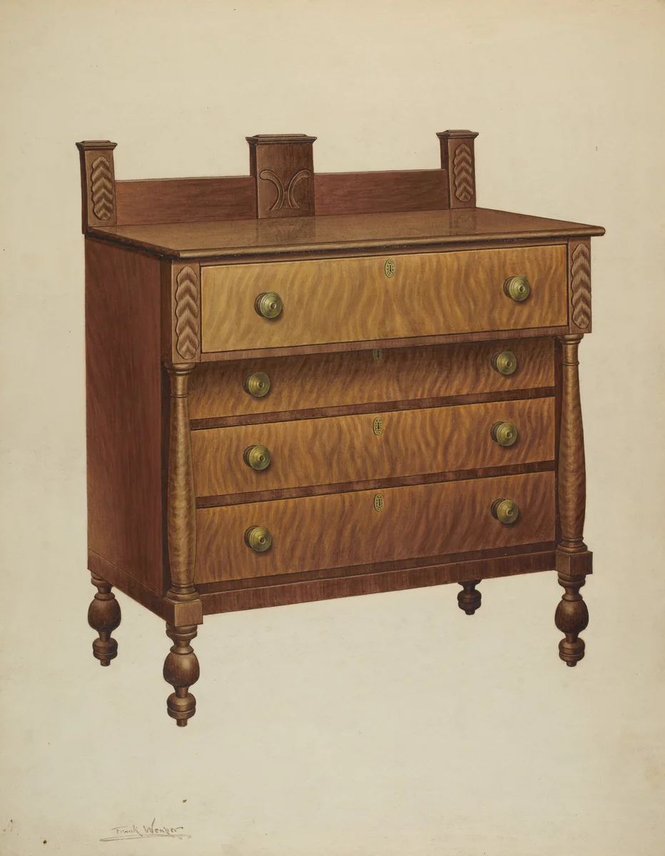 Chest of Drawers by Frank Wenger, index of american design, 1939