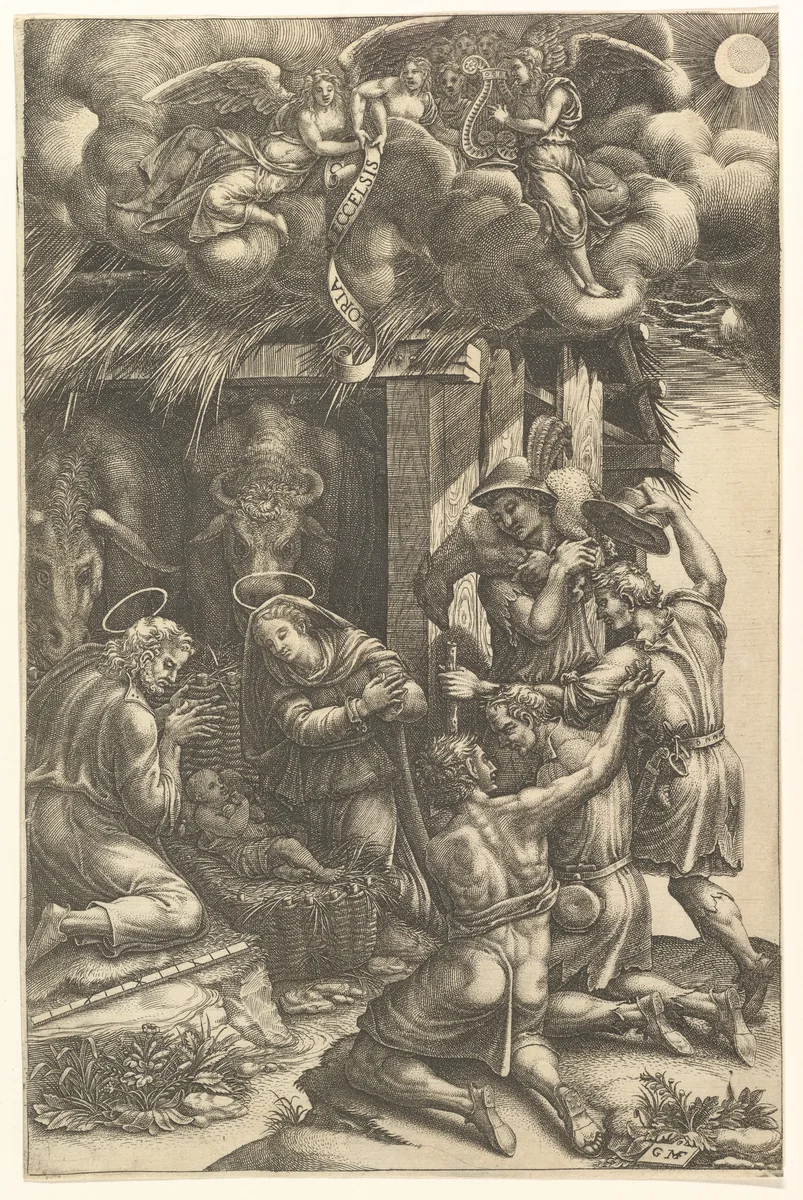 The Adoration of the Shepherds by Giorgio Ghisi, print, 1575-1582