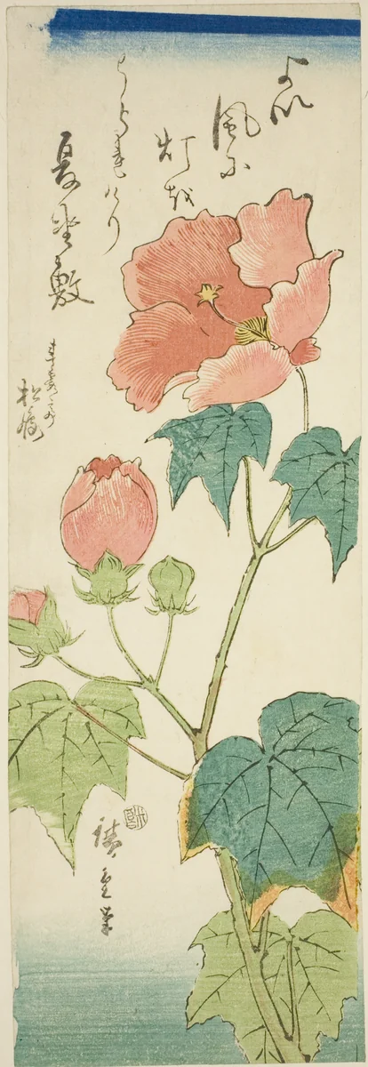 Hibiscus by Utagawa Hiroshige (歌川広重), print, 1838-1852