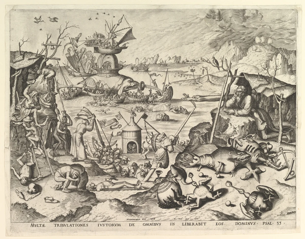 The Temptation of St. Anthony by Hieronymus Bosch, print, 1445-1926