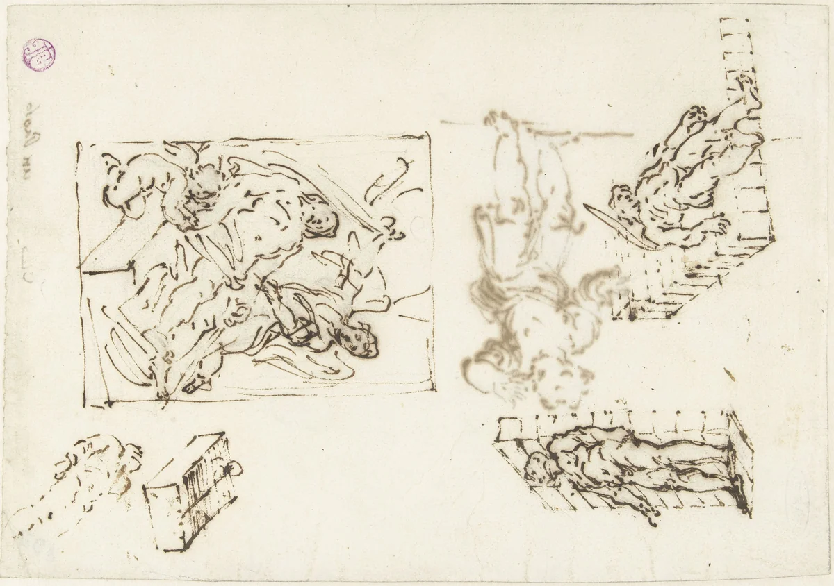 Halfnaakt jongetje by Paolo Veronese, drawing, 1538-1588