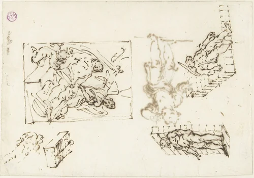 Halfnaakt jongetje by Paolo Veronese, drawing, 1538-1588