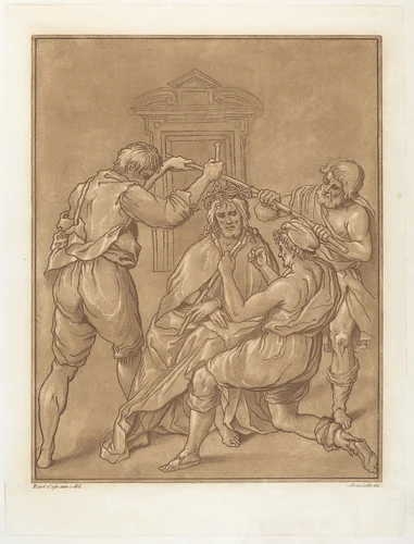 Christ Crowned with Thorns by Andrea Scacciati; Bartolomeo Cesi, print, 1766