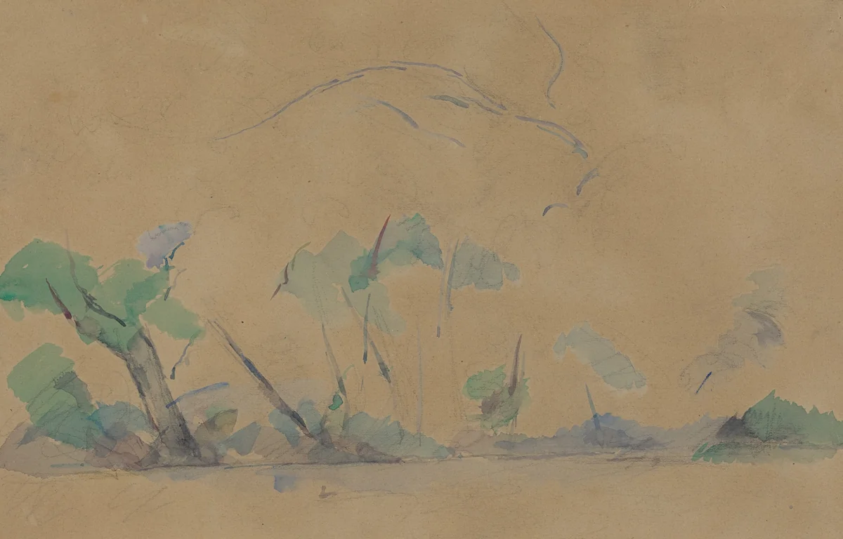 Mont Sainte-Victoire [recto] by Paul Cezanne, drawing, 1895