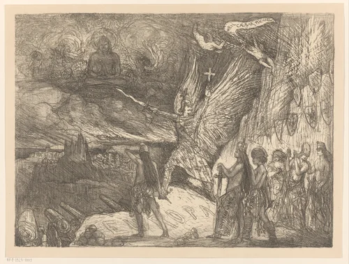 Zware tijden (een keizerprent) by Marius Bauer, print, 1895