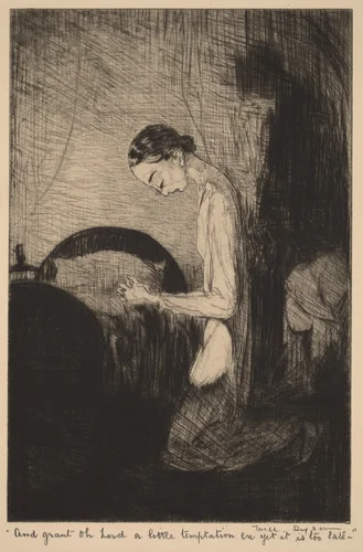 "And grant, oh Lord, a little temptation be yet it is too late-" by Will Dyson, print, 1880-1938