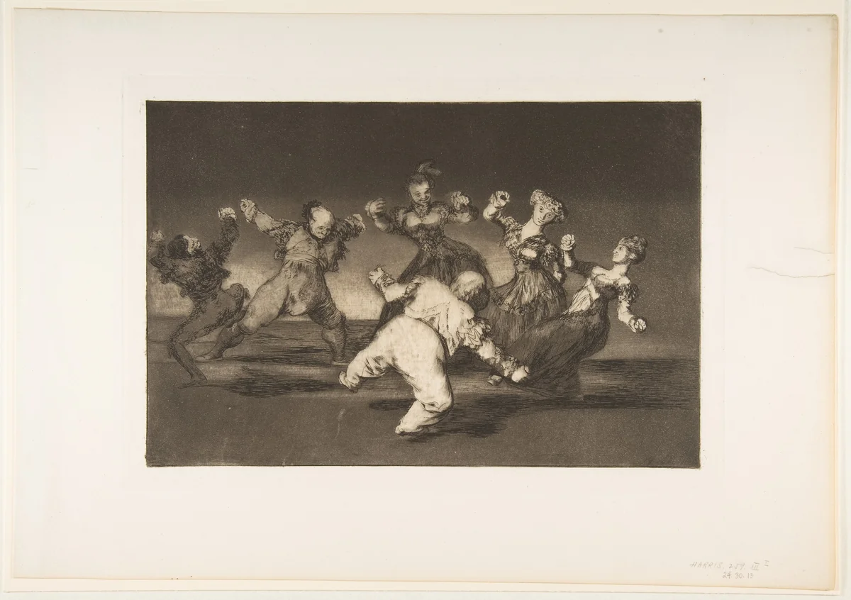 Merry Folly, from "The Disparates" (Follies / Irrationalities) by Goya, print, 1810-1820
