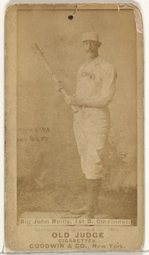 John Good "Long John" Reilly, 1st Base, Cincinnati, from the Old Judge series (N172) for Old Judge Cigarettes by Goodwin & Company, photograph, 1888