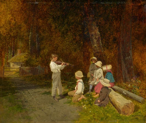 His First Appearance in Public by Charles Caleb Ward, painting, 1870