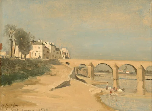 Bridge on the Saône River at Mâcon by Jean-Baptiste-Camille Corot, painting, 1834