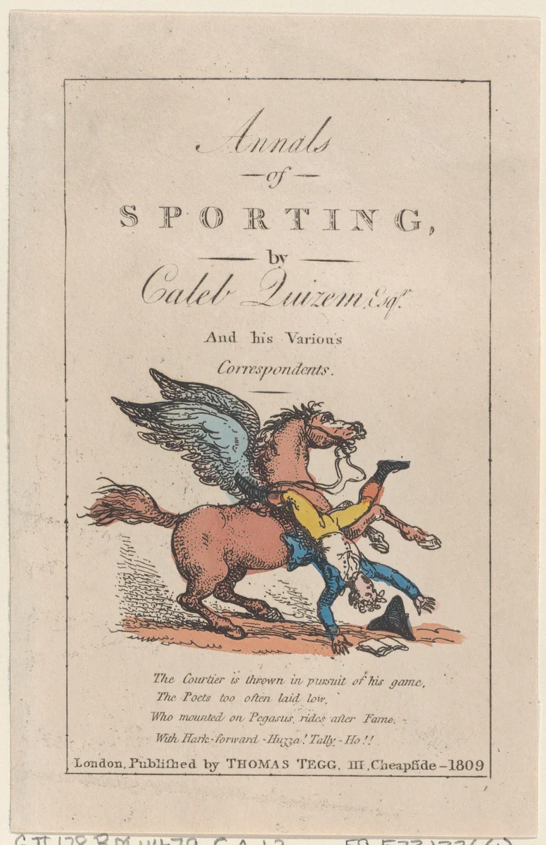Annals of Sporting by Thomas Rowlandson, print, 1809