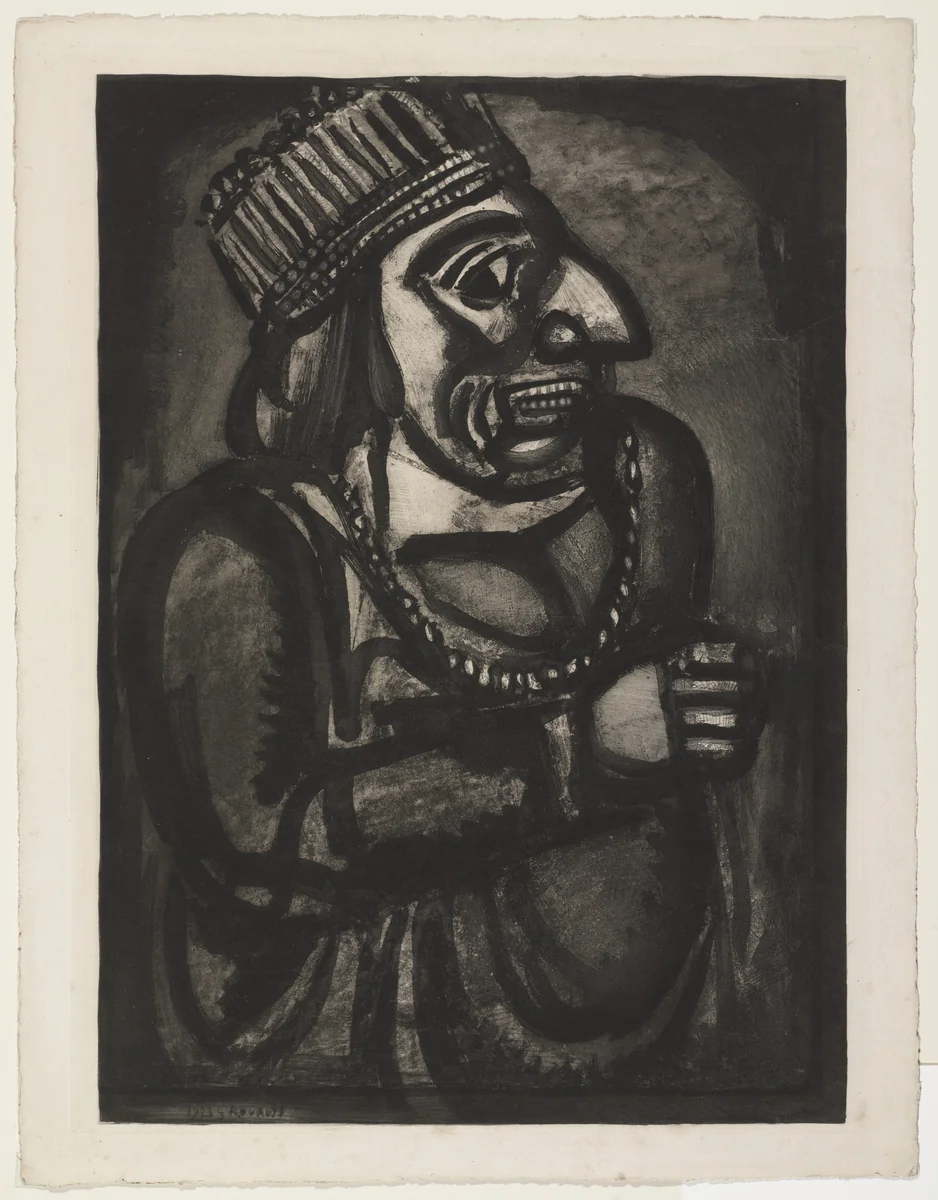 Trial proof for We Think Ourselves Kings, plate VII from Miserere by Georges Rouault, print, 1923