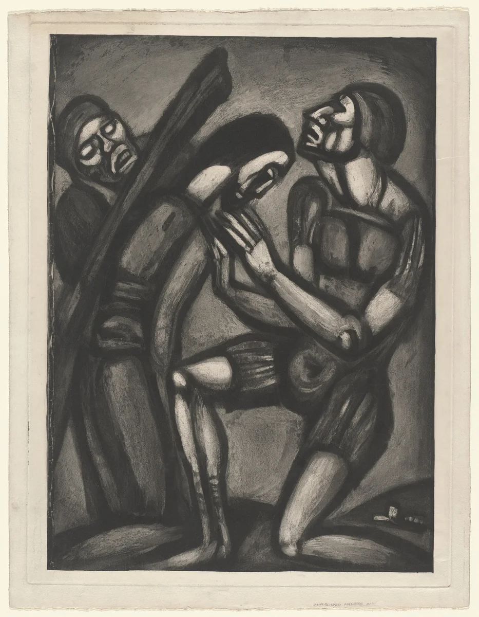 Trial proof for Road of the Cross, rejected plate from Miserere by Georges Rouault, illustrated book, 1922
