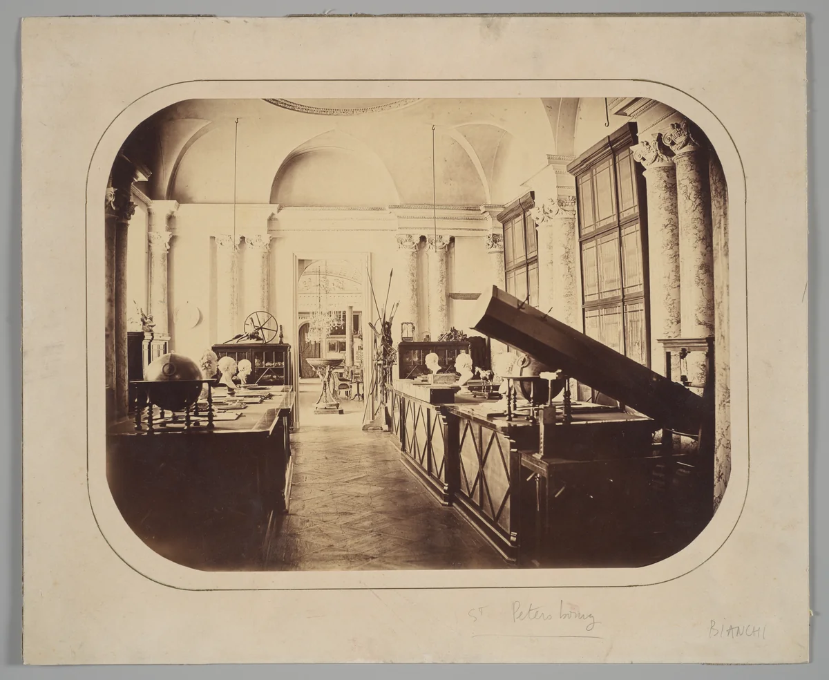 [Room of Curiosities, Stroganov Palace, St. Petersburg] by P. Bianchy, photograph, 1855-1859