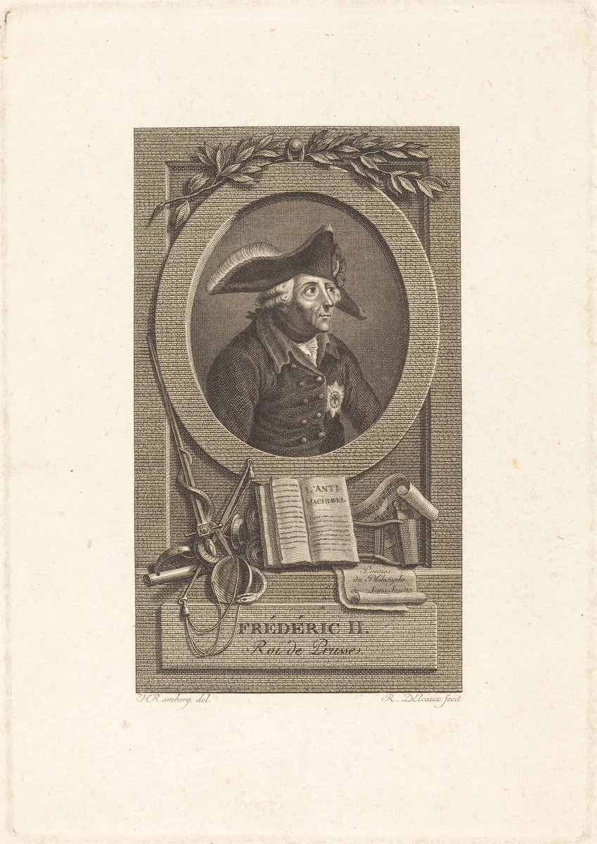 Frederick the Great, King of Prussia by Remi Delvaux
Johann Heinrich Ramberg, print, 1748-1823