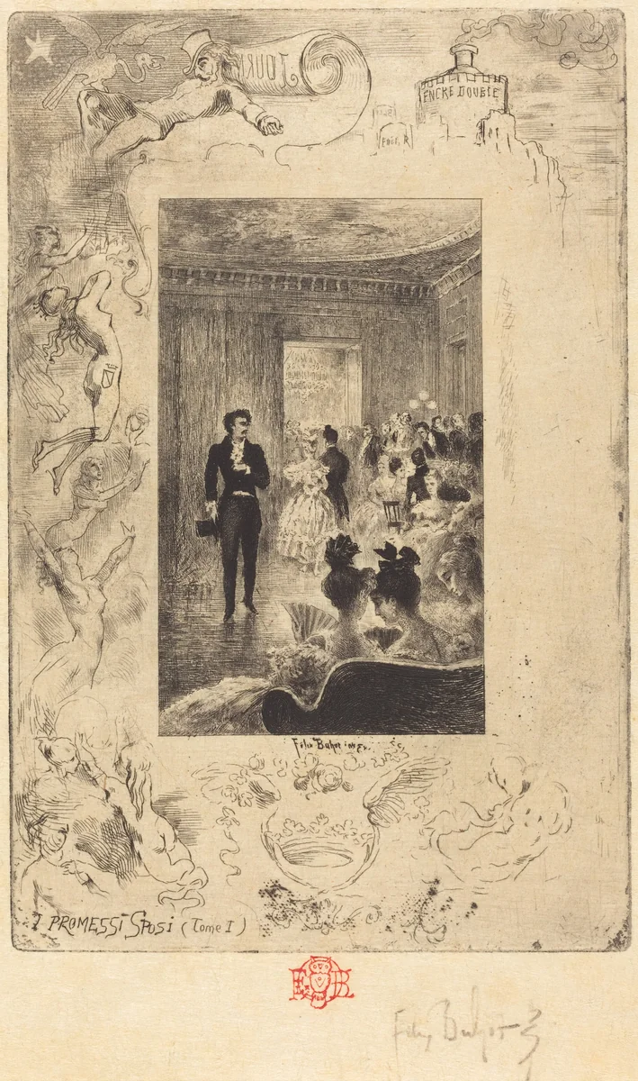 I Promessi Sposi (The Betrothed) by Félix-Hilaire Buhot, print, 1879-1880