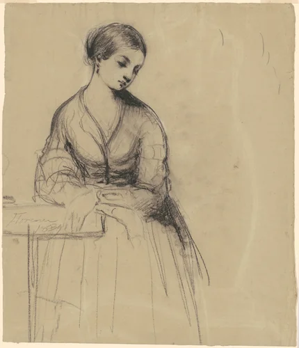 Young Woman, Florence [recto] by Seth Wells Cheney, drawing, 1839