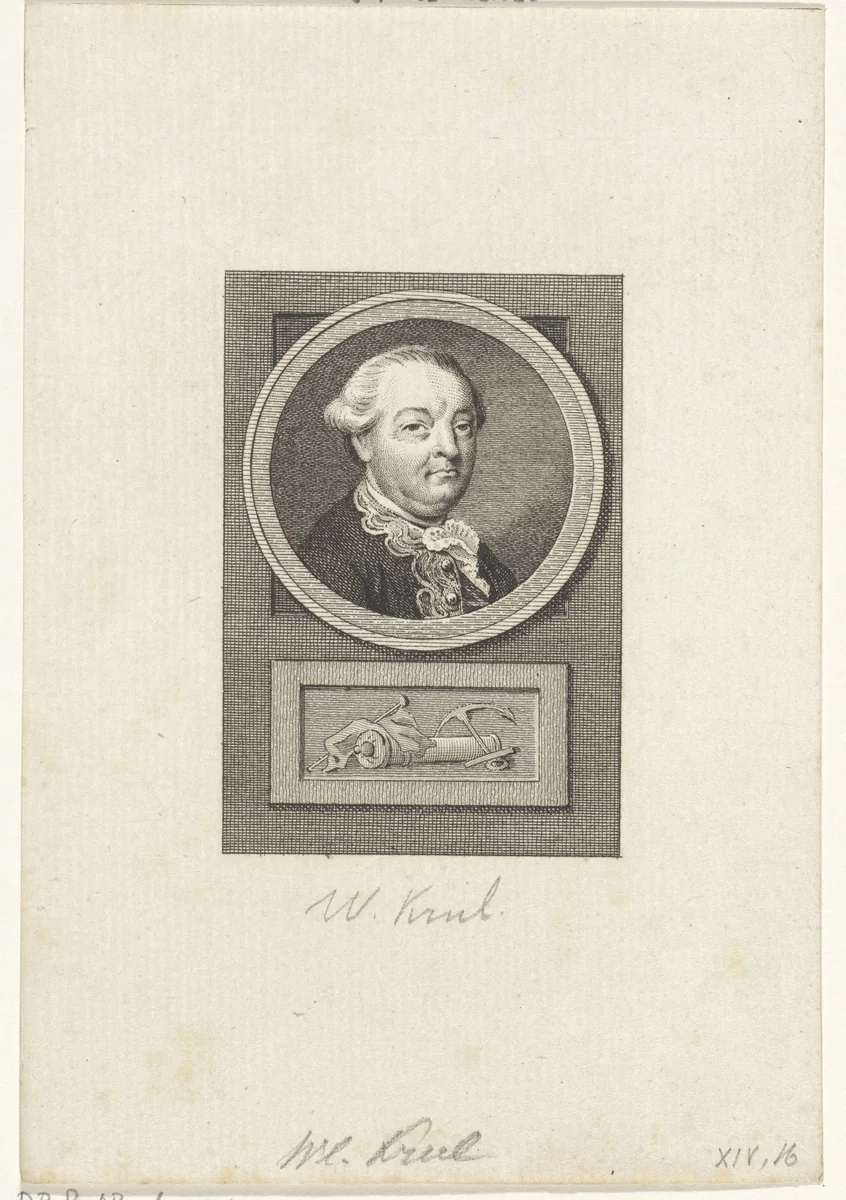 Portret van Willem Crul by Reinier Vinkeles, print, 1783-1795