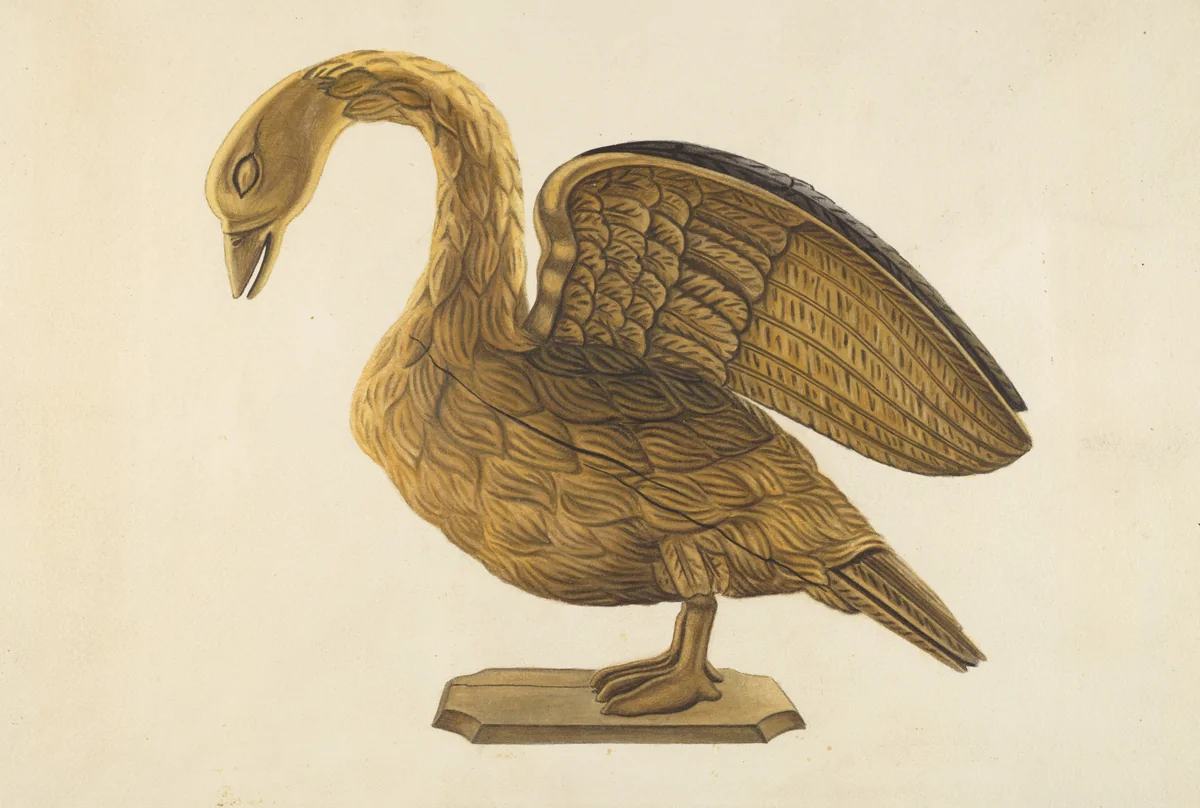 Carved Goose by Sumner Merrill, index of american design, 1937