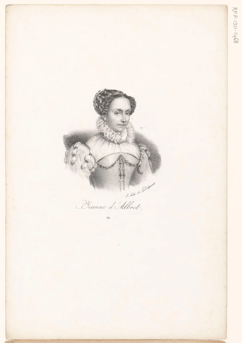 Portret van Johanna van Albret by anonymous, print, 1818-1842