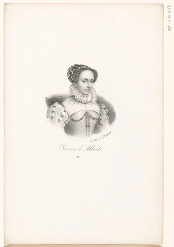 Portret van Johanna van Albret by anonymous, print, 1818-1842
